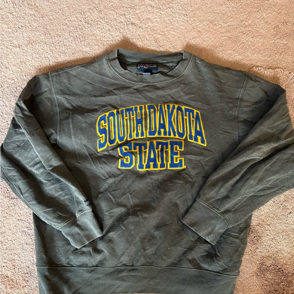 JanSport Mens South Dakota State Sweatshirt Grey Crewneck Large SDSU Jackrabbits